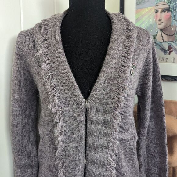 Odd Molly Alpaca Wool Fringe Cardigan Sweater sz MD EUC - Picture 3 of 14